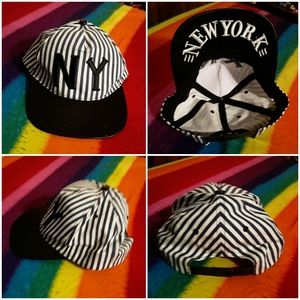 NY New York Unisex SnapBack Hat With Faux Leather